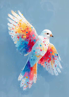 Colorful Bird in Flight