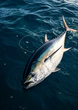 Tuna Fish in Ocean Water