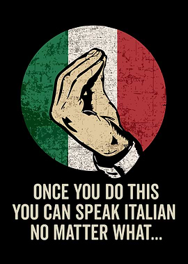 Italian Hand Gesture with Flag