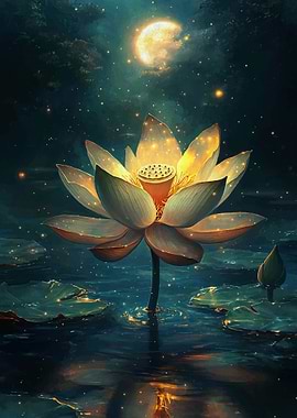 Lotus Flower Moonlight