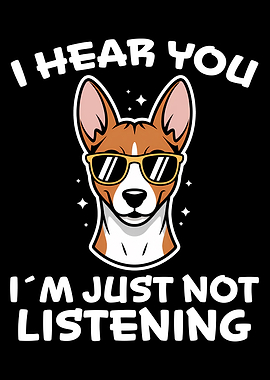 Basenji Dog with Sunglasses - Not Listening
