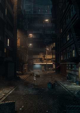 Dark Urban Alleyway