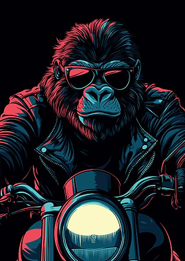 Cool Gorilla Biker
