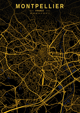 Montpellier Golden City Map