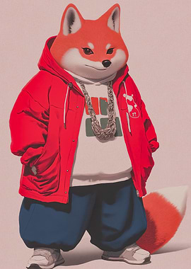 Cartoon Fox with Urban Style