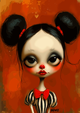 Creepy Clown Girl Portrait