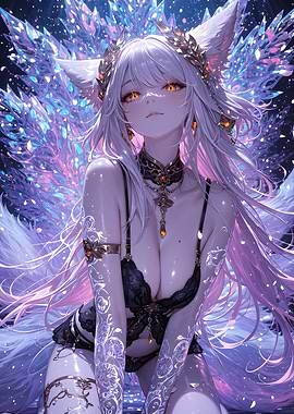 Fox Girl with Crystalline Tail
