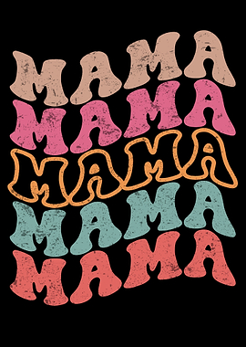 Retro Groovy Mama Text Art