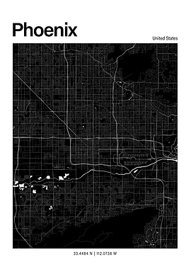 Phoenix Black and White Map