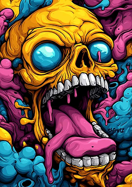 Colorful Skull Illustration