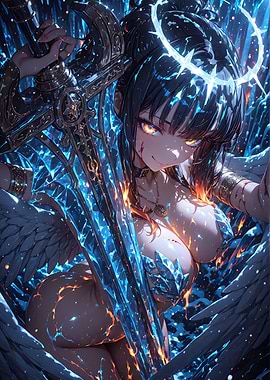 Anime Angel Warrior with Sword