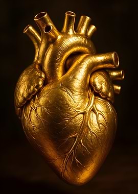 Golden Anatomical Heart
