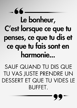 French Quote About Happiness and Buffets