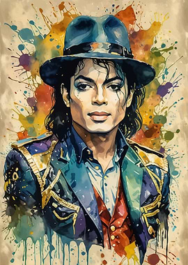 Michael Jackson Vintage Colorful Portrait
