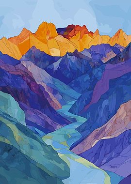 River Between Mountains