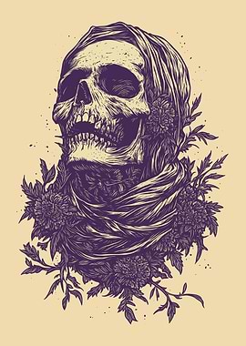Floral Skull Illustration