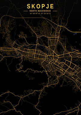 Skopje Golden City Map