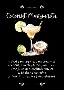 Coconut Margarita Full Recipe Illustration