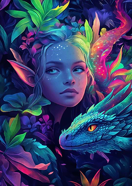 Fantasy Elf Dragon Companion