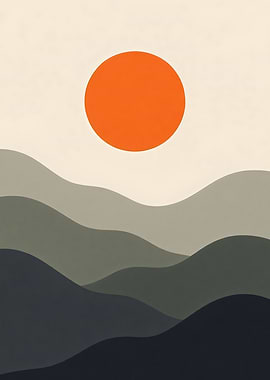 Burnt Sun – Minimalist Landscape in Earth Tones