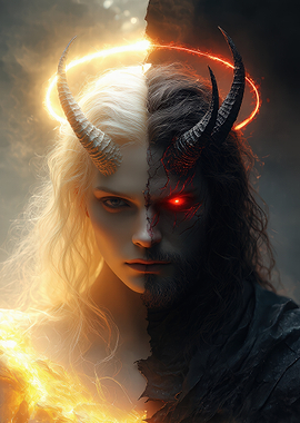 Angel And Demon Duality Portrait