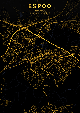 Espoo Golden City Map