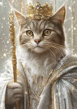 Regal Cat King Portrait