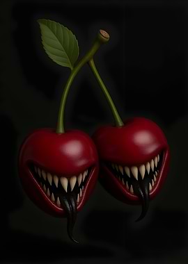 Creepy Cherries with Teeth and Tongues