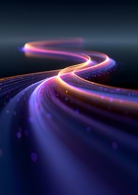 Abstract Light Trails on Dark Background