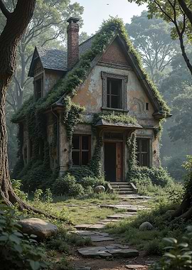 Overgrown House in Forest
