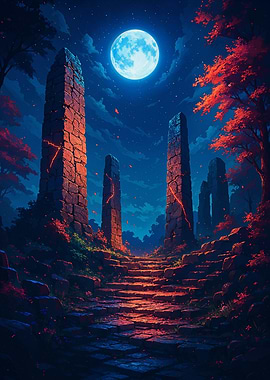 Stone Path Under Moonlight