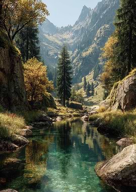 Mountain Stream Landscape