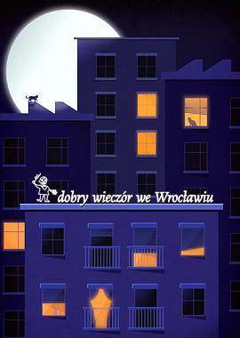 Good Evening in Wroclaw Illustration