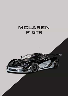McLaren P1 GTR Black and Silver