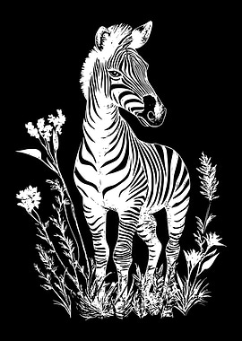 Zebra in Black and White