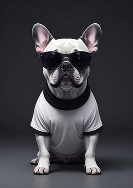 Cool French Bulldog with Sunglasses