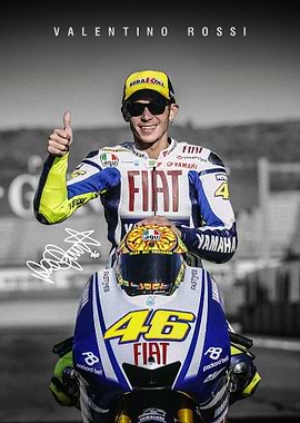 Valentino Rossi on Motorcycle