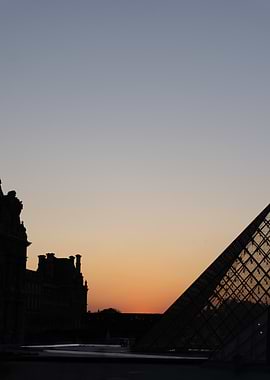 Louvre Museum at Sunset