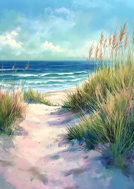 Beach Path Digital Painting