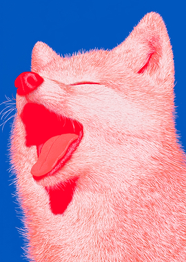 Laughing Fox Pop Art
