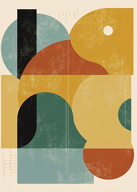 Abstract Geometric Shapes Art Print