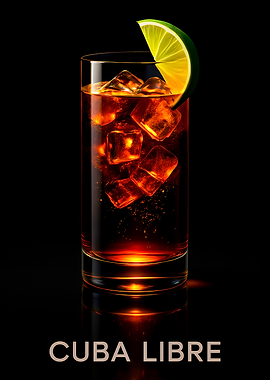 Cuba Libre Cocktail with Lime