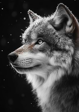 Wolf Profile in Snow