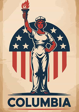Columbia Allegorical Figure Poster Art