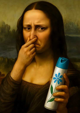 Mona Lisa Funny Bathroom Toilet Portrait