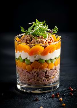 Layered Salad in Glass