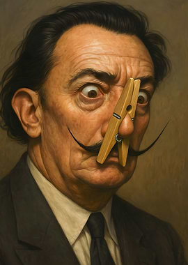 Salvador Dali Funny Bathroom Toilet Portrait