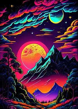 Colorful Mountain Landscape