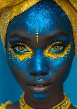 Blue and Gold Portrait