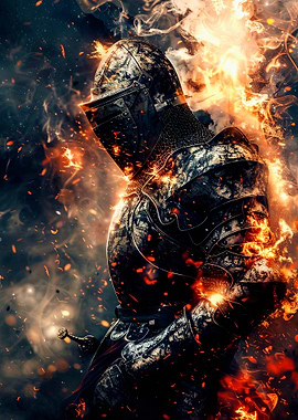 Fiery Knight in Armor
